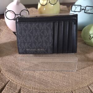 NWOT Michael Kors Black Leather Card Case